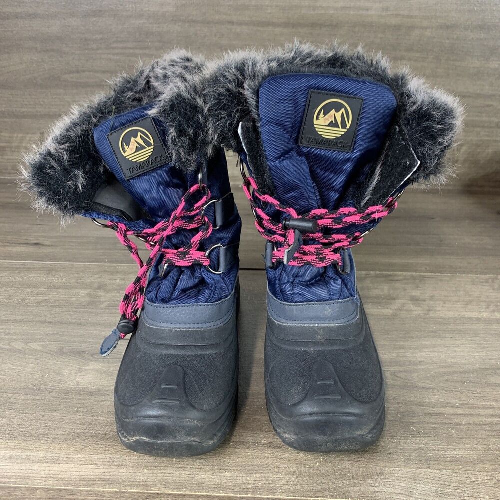 Tamarack Youth Girls Snow Winter Boots Fur Lined Lace Up Water Resistant Size 4